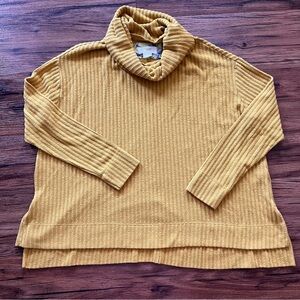 Anthropologie Womens Maeve Vanna Yellow Cowl Neck Size XS Oversize Sweater